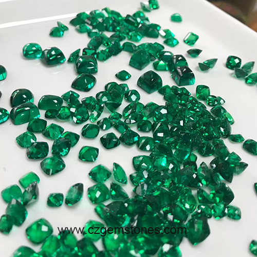 freeform lab created emerald gemstones