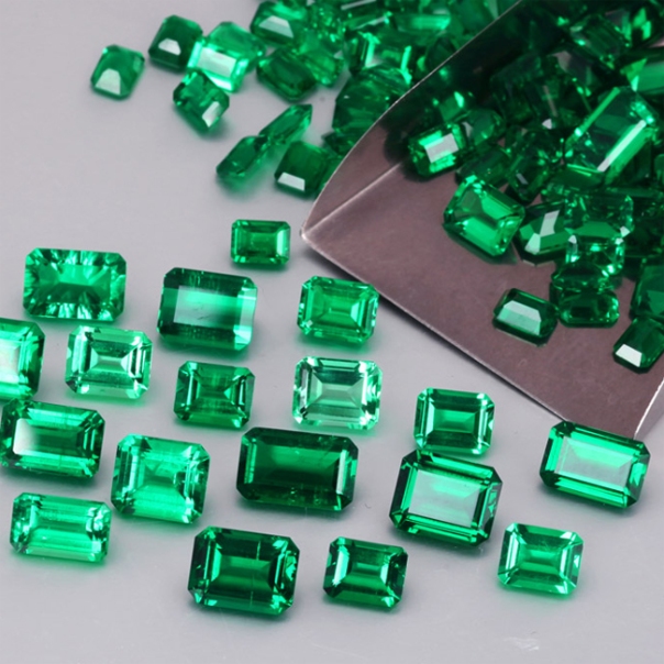 emerald cut lab created emerald