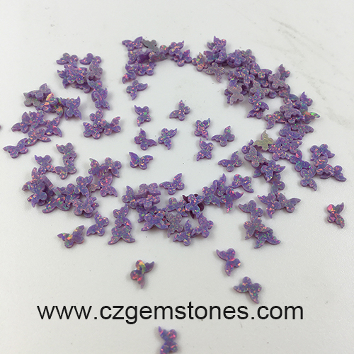 Purple butterfly synthetic opals